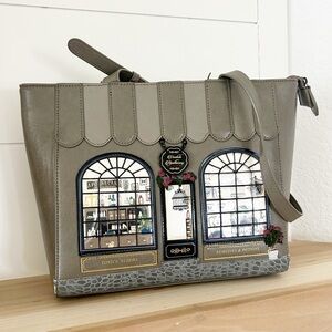 Olive Green Decorative Shopfront Tote Shoulder Bag